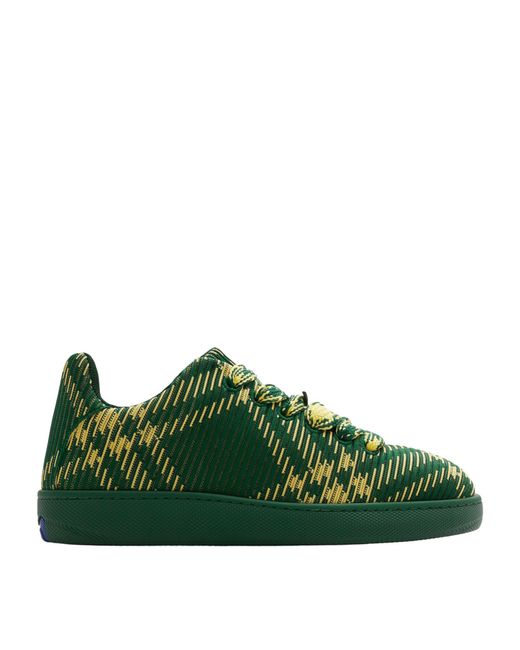 Burberry Green Knitted Check Bubble Sneakers for men