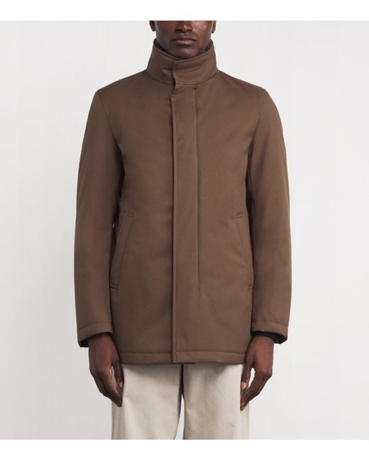 Herno Brown Padded Car Coat for men
