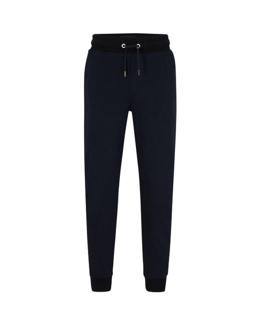 Boss Blue Cotton-Cashmere Sweatpants for men