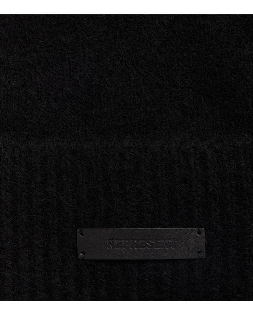 Represent Black Wool-Blend Knitted Beanie for men