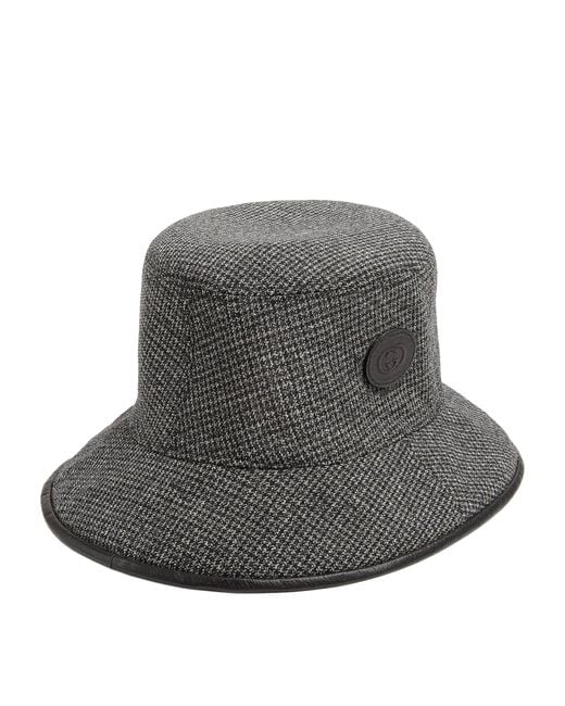 Gucci Gray Reversible GG Supreme Bucket Hat for men