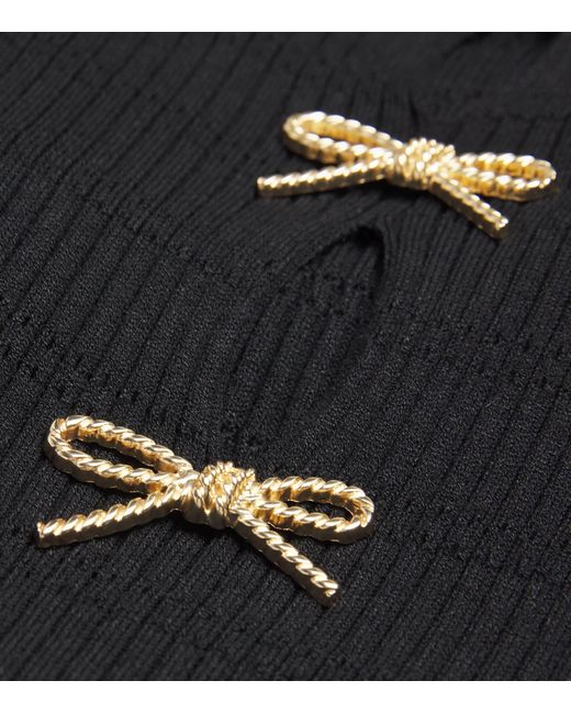Claudie Pierlot Black Knit Bow-Detail Mini Dress