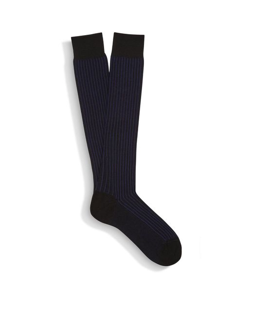 Zegna Black Rib-knit Mid-calf Socks for men