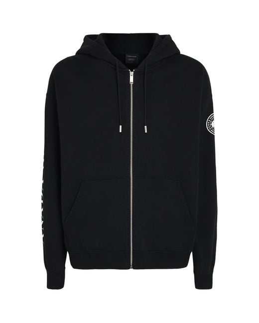 Canada Goose Black Organic Cotton Graphic Rove Zip-Up Hoodie for men