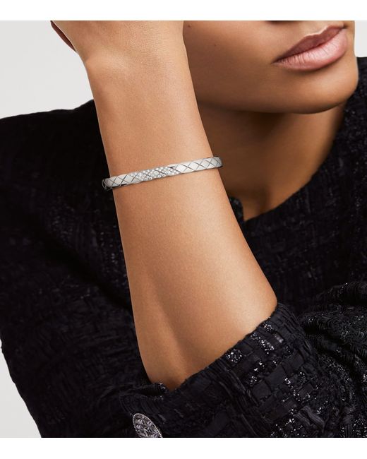 Chanel Metallic And Diamond Coco Crush Bangle