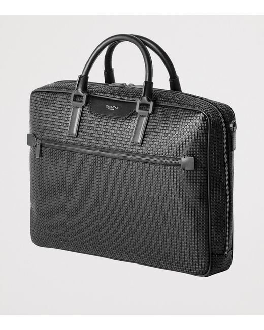 Serapian Black Slim Stepan Briefcase for men