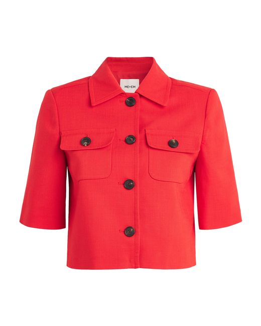 ME+EM Red Cropped Jacket