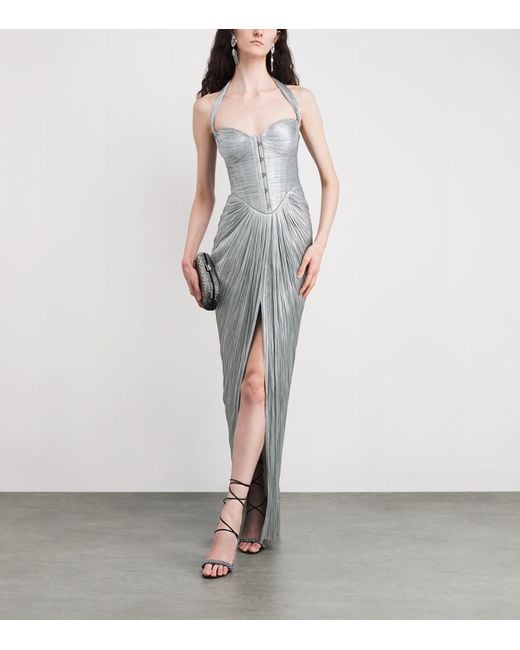 Maria Lucia Hohan White Silk Pleated Susie Gown