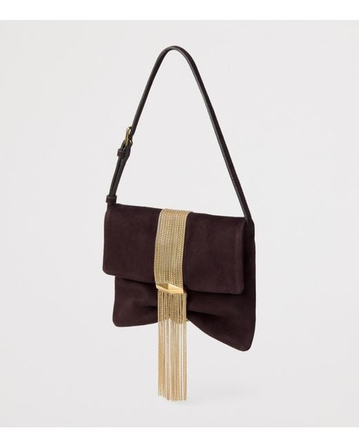 Jimmy Choo Brown Zandra Suede Embellished Shoulder Bag