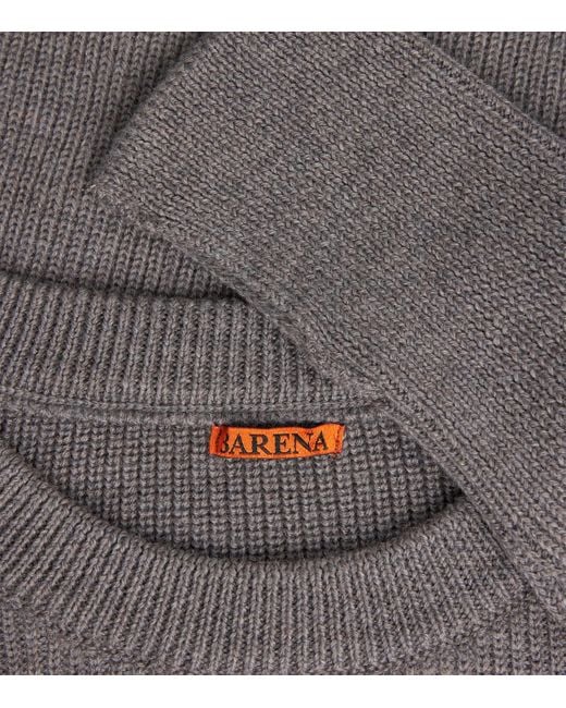 Barena Gray Virgin Wool Crew-Neck Sweater for men