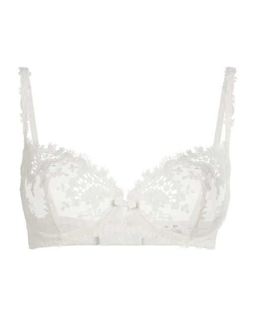 Simone Perele White Lace Wish Half-Cup Bra