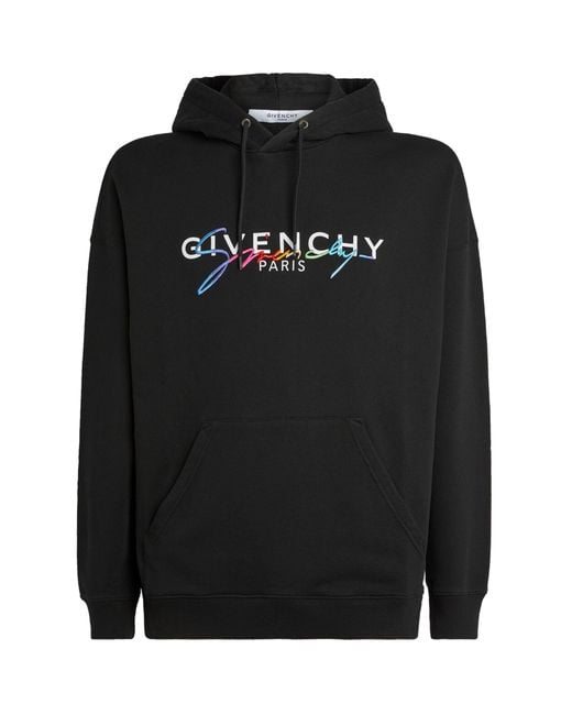 Givenchy Black Rainbow Signature Logo Hoodie for men