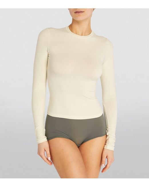 Skims Natural Long-Sleeved T-Shirt