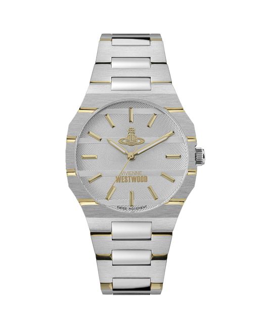 Vivienne Westwood Gray Stainless Steel The Bank Watch 35mm for men