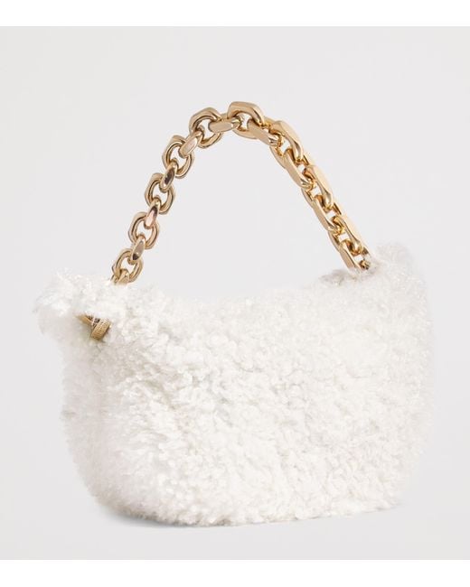 Fabiana Filippi White Small Shearling Shoulder Bag
