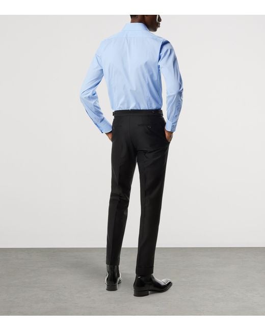 Tom Ford Blue Cotton Slim Shirt for men