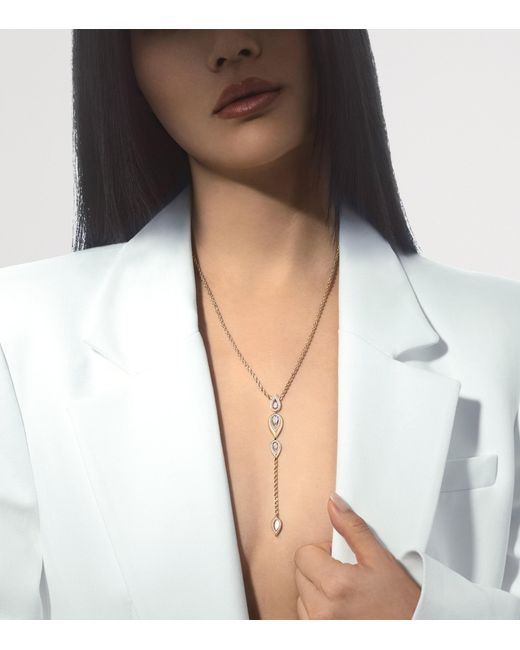 Messika Metallic Fiery Diamond And Tie Necklace