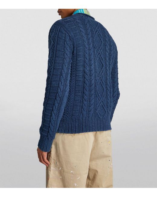 Polo Ralph Lauren Blue Cotton Cable-knit Sweater for men