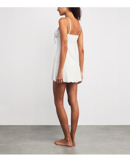 Skims Pointelle Mini Dress in White | Lyst UK