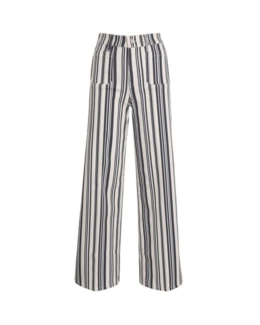 FRAME White Stripe Le Slim Palazzo Wide-Leg Jeans