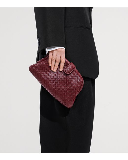 Bottega Veneta Purple Small Leather Lauren 1980 Clutch Bag