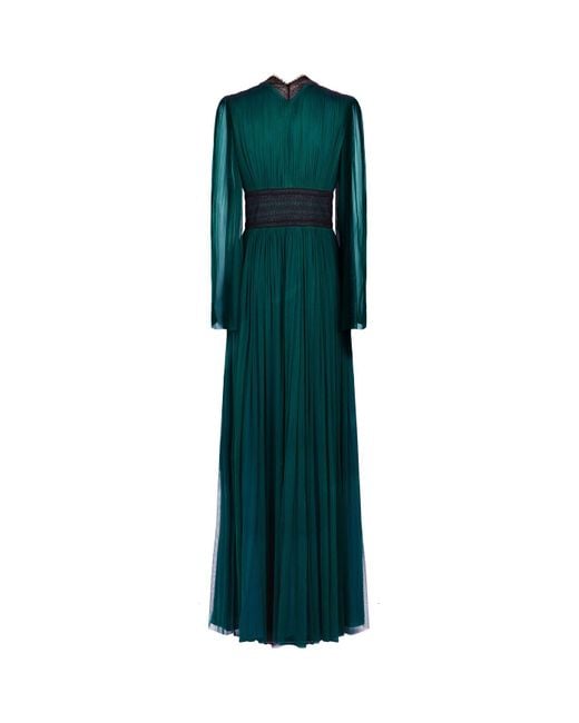 Amanda Wakeley Green Silk Tulle Maxi Dress