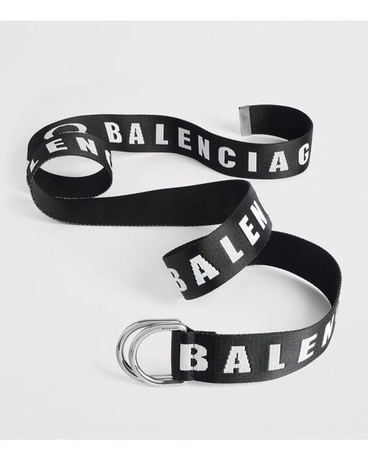 Balenciaga Black Logo D-Buckle Belt for men