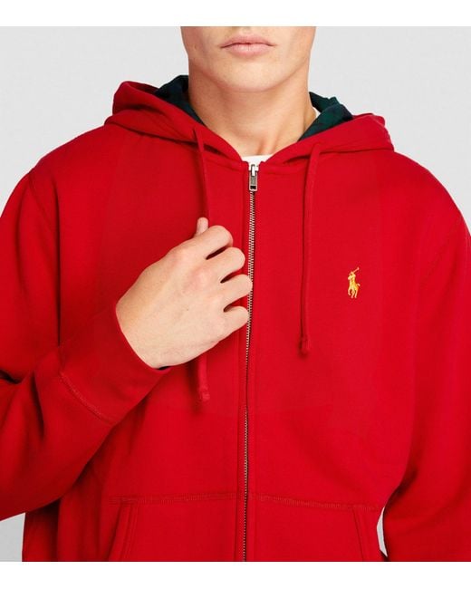 Polo Ralph Lauren Zip-up Hoodie in Red for Men