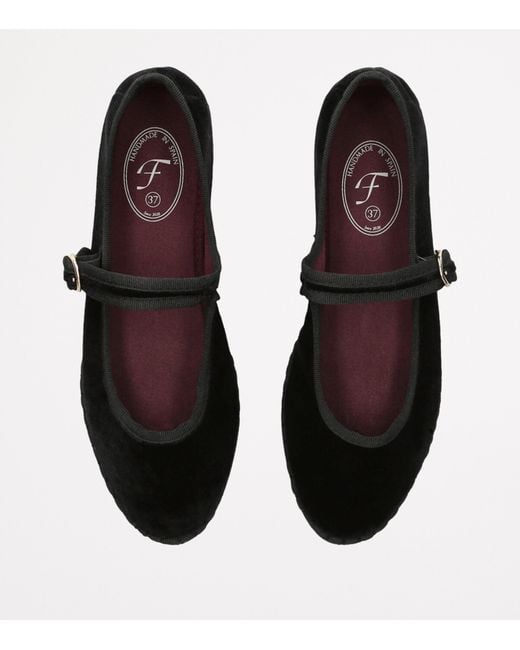 Flabelus Black Velvet Antonia Mary Janes