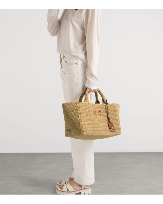 Prada Brown Large Crochet Tote Bag