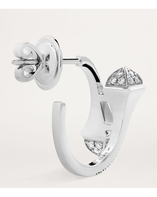 Marli New York Metallic Rose And Diamond Cleo Hoop Earrings