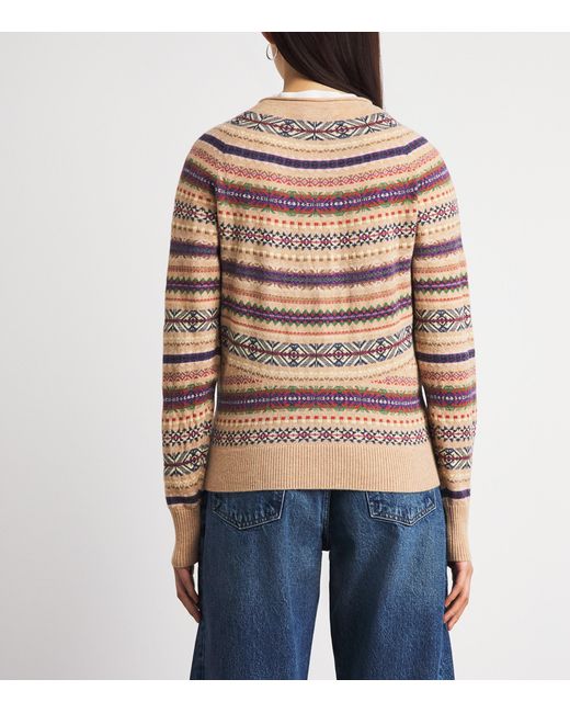 Polo Ralph Lauren Pink Wool-Blend Fair Isle Cardigan