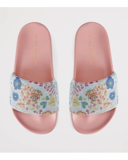 Kurt Geiger Blue Meena Eagle Slides