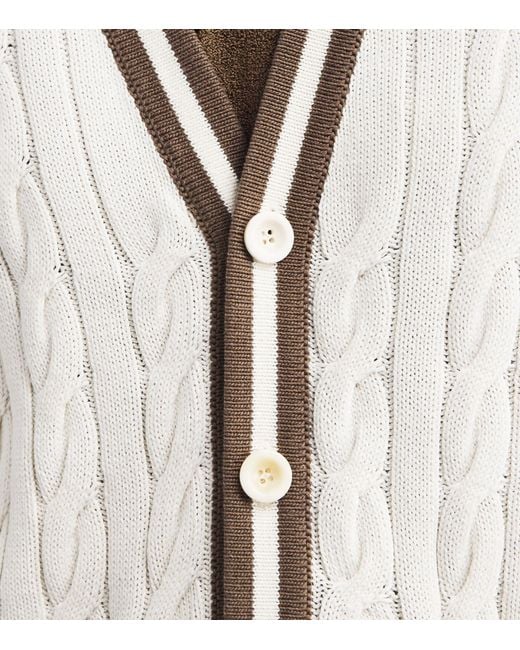 Ralph Lauren White X Wimbledon Cotton-Blend Cable-Knit Cardigan for men