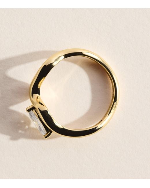 SHAY Natural And Diamond Marquise Wave Ring