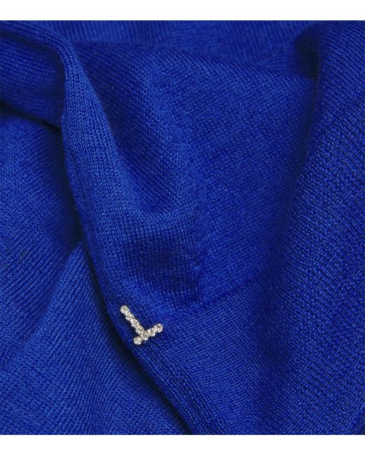 Lafayette 148 New York Blue Cashmere Crew-Neck Sweater