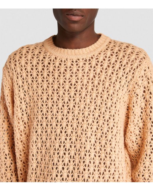 Séfr Brown Perforated Cashmere Sweater for men
