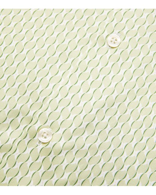 Frescobol Carioca Green Silk Copa Print Safra Shirt for men
