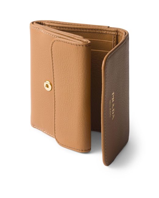 Prada Brown Small Saffiano Leather Wallet