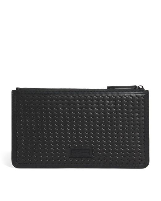 AMANI WOVEN LEATHER POUCH -BISCUIT main image 1