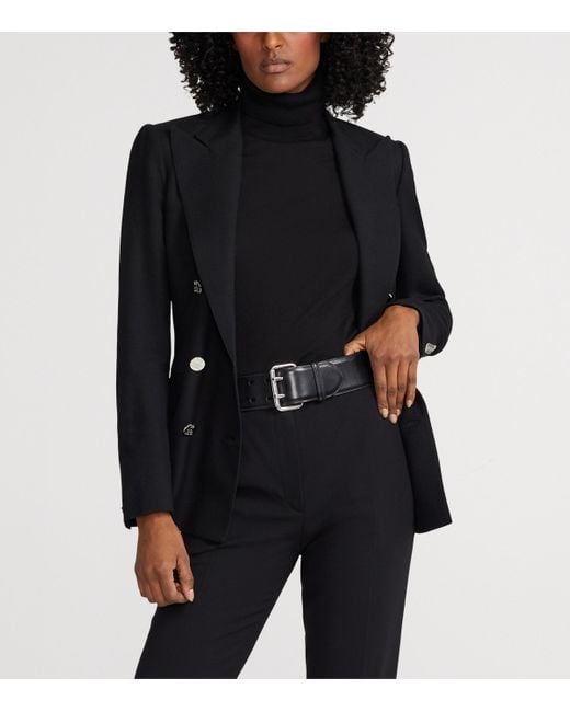 Ralph Lauren Black Calfskin Double-Prong Belt