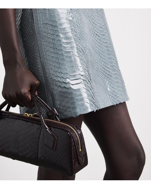 Alaïa Gray Snakeskin Mini Dress