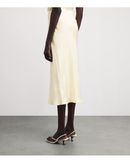 Anine Bing Natural Silk Bar Midi Skirt