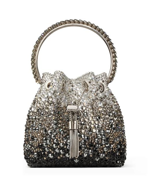 Jimmy Choo Black Embellished Bon Bon Top-Handle Bag
