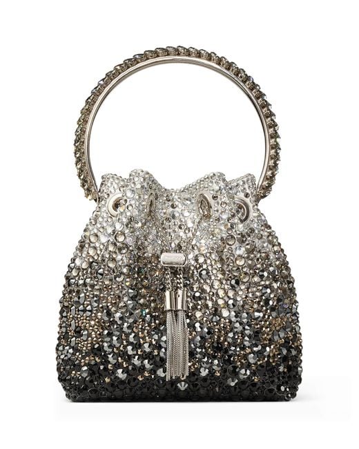 Jimmy Choo Black Embellished Bon Bon Top-Handle Bag