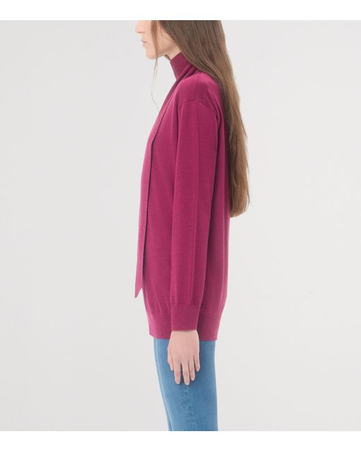 Valentino Pink Wool Tie-Neck Sweater