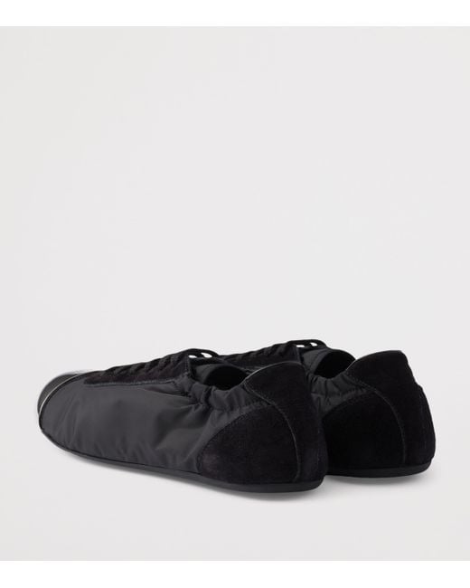 Prada Black Suede-Re-Nylon-Metal Collapse Sneakers