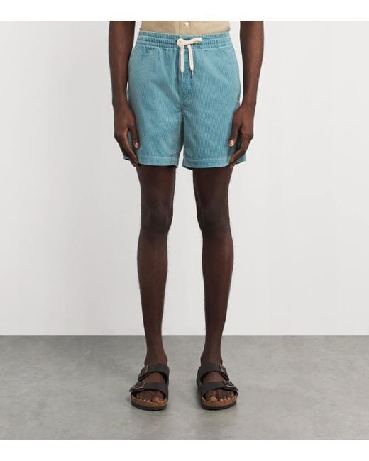 Polo Ralph Lauren Blue Cotton Corduroy Polo Prepster Shorts for men