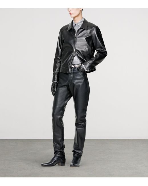 Tom Ford Black Short Leather Jacket for men