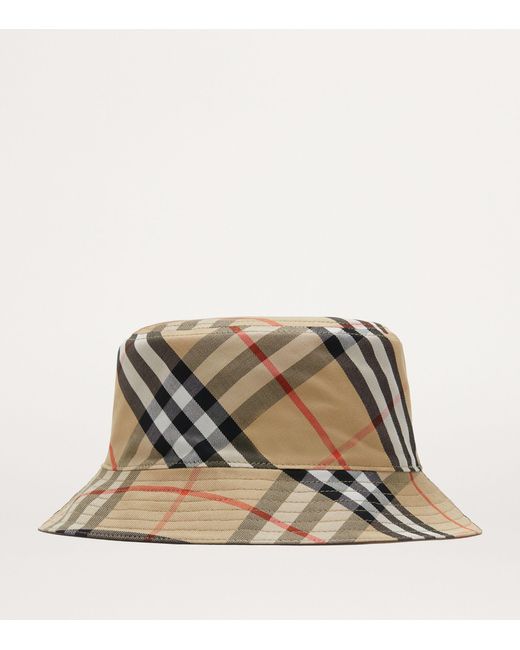 Burberry Brown Cotton Reversible Bucket Hat for men
